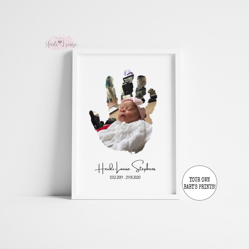 Angel Handprint Artwork. gift ideas for fathers who have lost a child