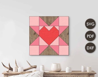 Valentine’s Day Barn Quilt Cut File , Valentine’s Day , Wooden Wall Art , Home Decor , Svg - Dxf - Dwg Instant Download