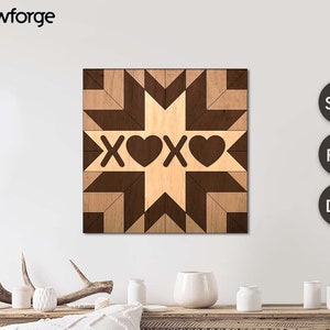 XOXO Barn Quilt Cut File , Valentine’s Day , Wooden Wall Art , Home Decor , Svg - Dxf - Dwg Instant Download