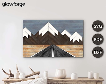 Mountain, Barn Quilt Svg , Cut File , Wooden Wall Art  , Home Decor , Svg - Dxf - Dwg Instant Download