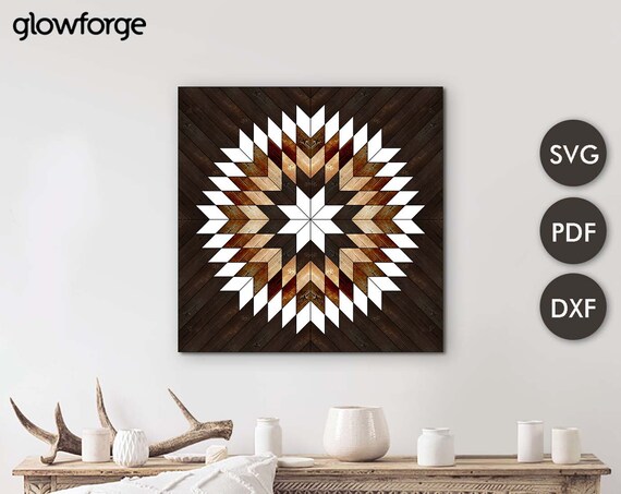 Barn Quilt Svg , Geometric Wooden Wall Art , Home Decor , Dxf - Dwg Instant Download