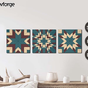 Barn Quilt Set , Cut File , Wooden Wall Art  , Home Decor , Svg - Dxf - Dwg Instant Download