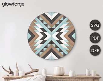 Geometric Barn Quilt , Home Decor , Laser Cut File, Large Modern Wall Art , Instant Download , Svg Dxf Dwg Format