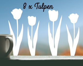 Fensterbild "Tulpen" | Stickerset bestehend aus 8 Stk.