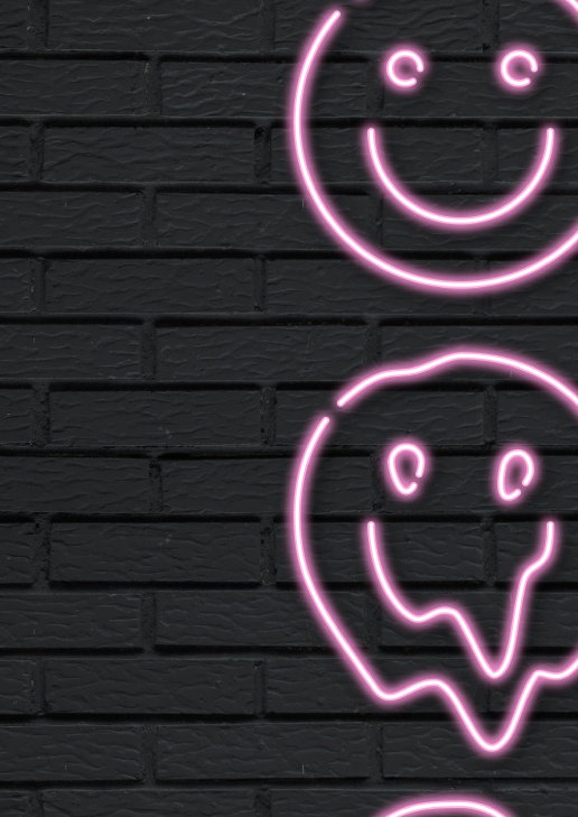 Dripping Neon Smiley Face Art Print Drip Poster | Etsy