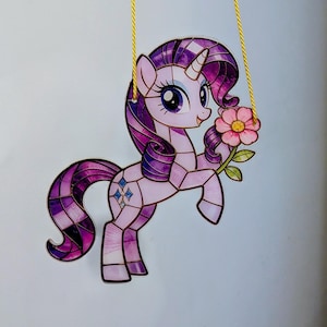 My Little Pony horse Suncatcher Ornament stained glass effect hanging room decor, unicorn, cute princess bedroom window decoration