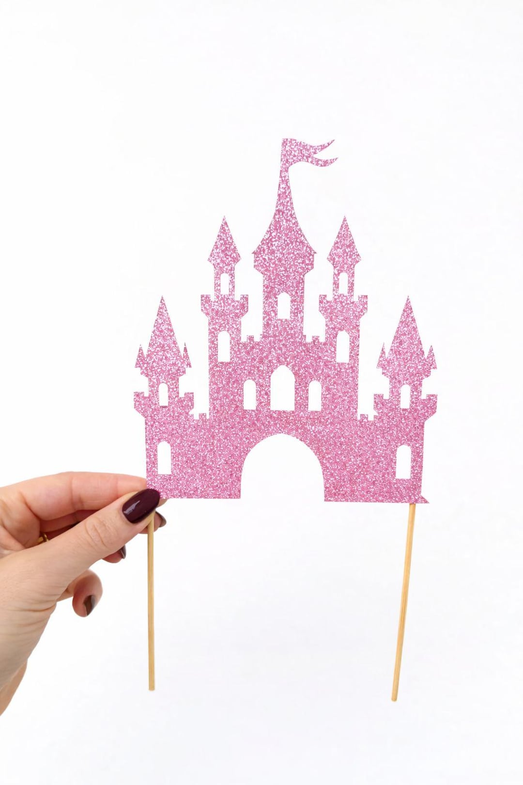 Pink Glitter Castle Cake Topper | Princess Birthday Party, Fairy Tale ...