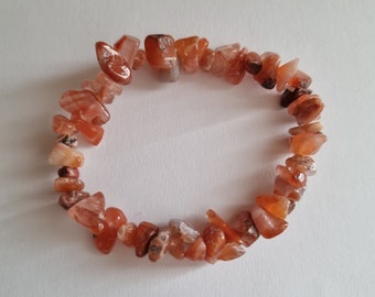 Bracelet en agate rouge pierres naturelles