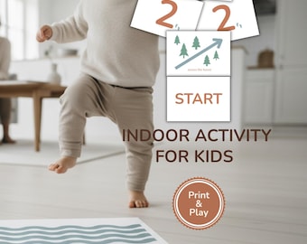Activité énergétique intérieure pour les tout-petits (2 à 4 ans) | Jeu de mouvement imprimable | Motricité globale | Activité pour enfants | Inspiré Montessori
