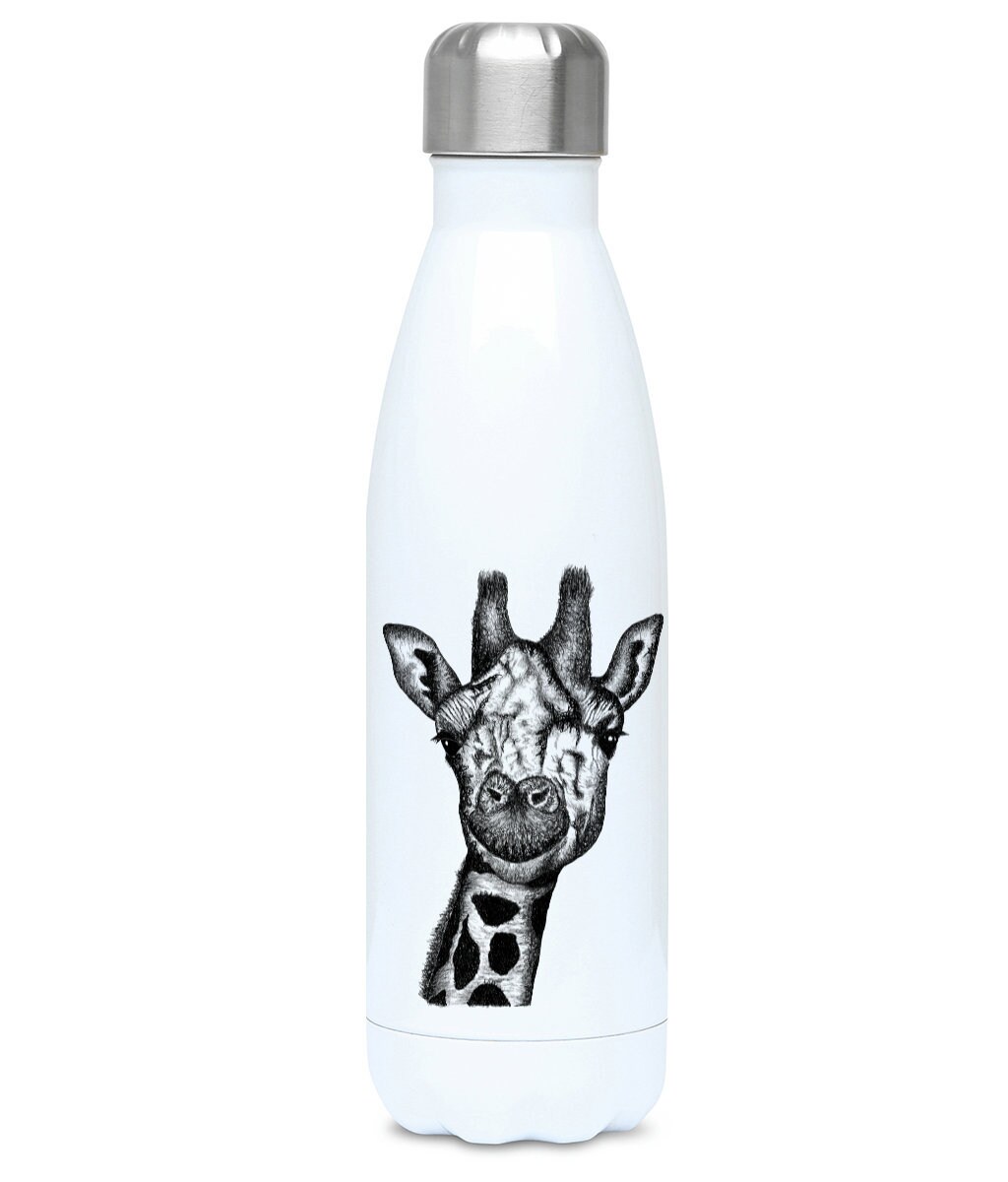 Giraffe water bottle Metal water bottle Animal water bottle Etsy