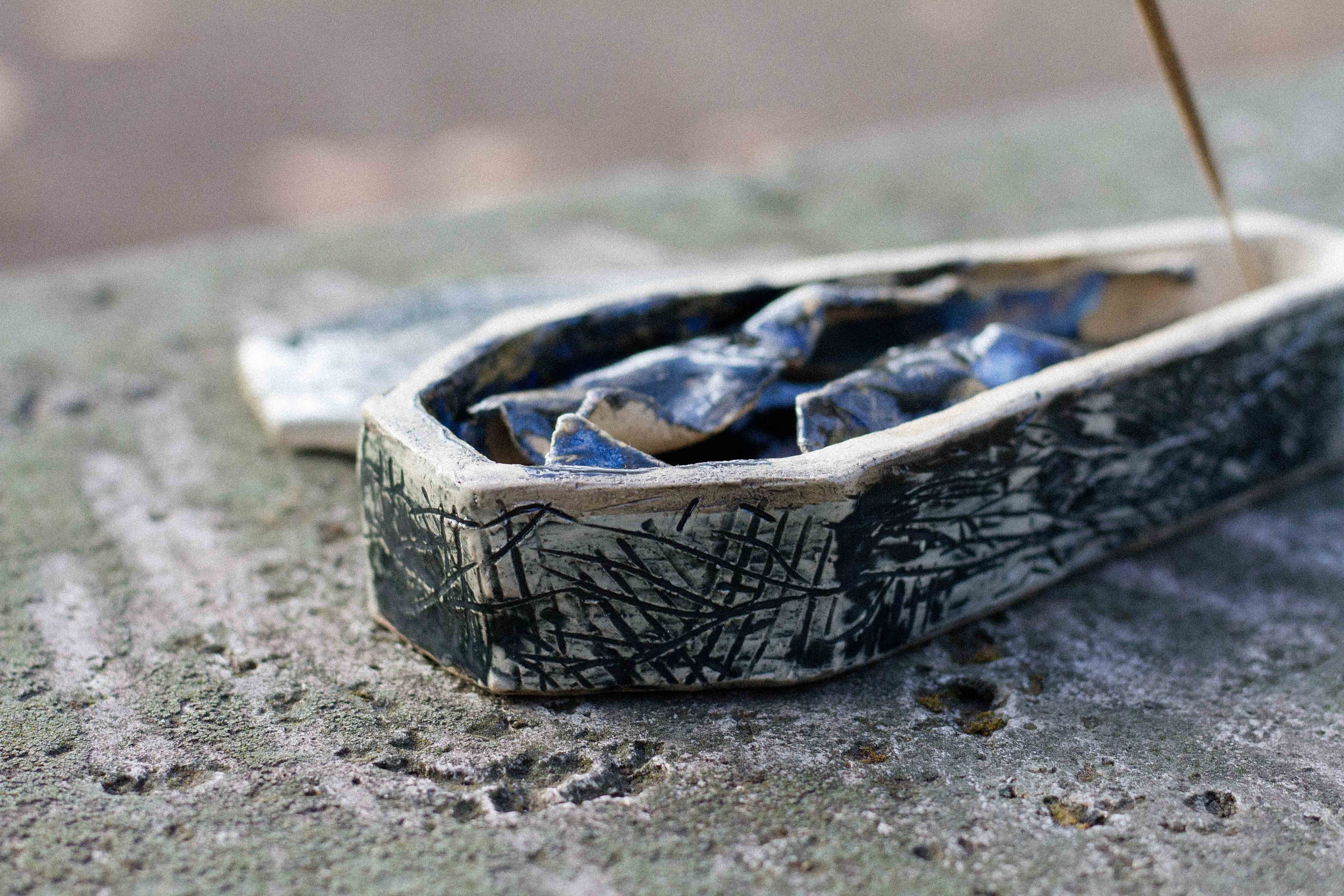 Handmade ceramic coffin incense holder 5 Etsy