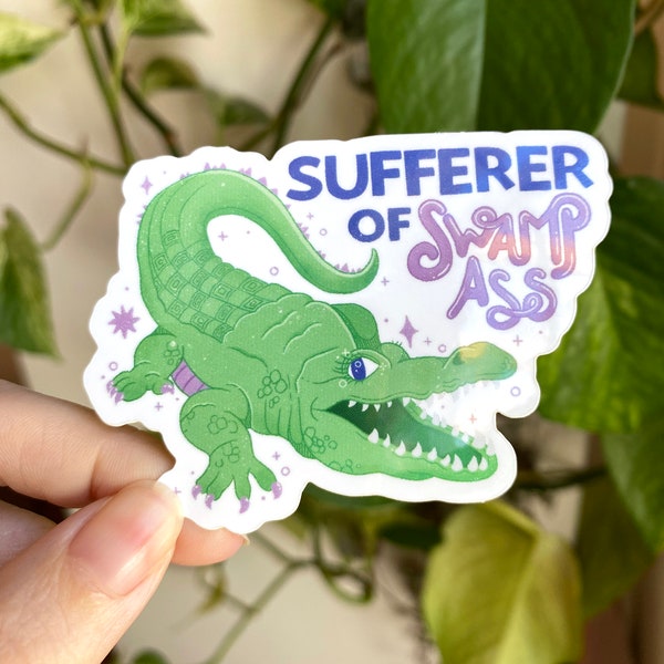 Sufferer of Swamp Ass Die Cut Stickers | funny illustration decal for laptop, water bottle, phone case, journal | lubremerdesign