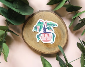Pink Princess Philodendron Plant Sticker: Waterproof Vinyl for Laptop, Waterbottle, Journal