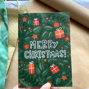 Frohe Weihnachten Urlaub Grußkarte Geschenk für Freunde, Familie | süßes festliches Kartenset | gefalzt A2 5x5 x 4 | schmierstoffdesign