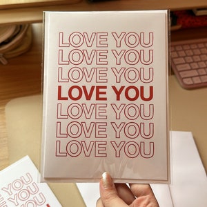 Liebe Dich Grußkarte | für Familie, Freunde, Partner inspiriert von Dankeschön Tasche Karten-Set, gefaltet A7 5x7 blanko Geschenk | schmierstoffdesign