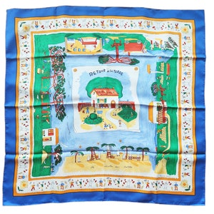 Collector Hermes Scarf 90cm Retour A La Terre By Oliver Dumas Rare Silk Twill Carre