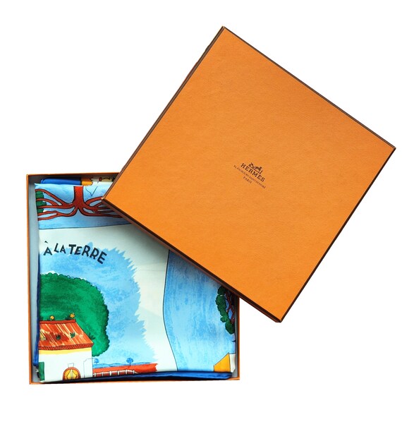 HERMES RETROU À LA TERRE スカーフ Collector Hermes Scarf 90cm Retour A La Terre by Oliver