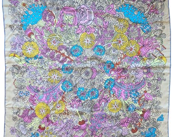 Hermes scarf Cache Cache Fleuri by Pierre Marie Flower Design Carre 90cm