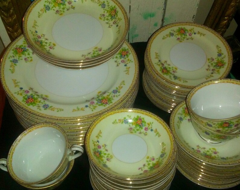 Vintage 50piece national china Patricia pattern Etsy