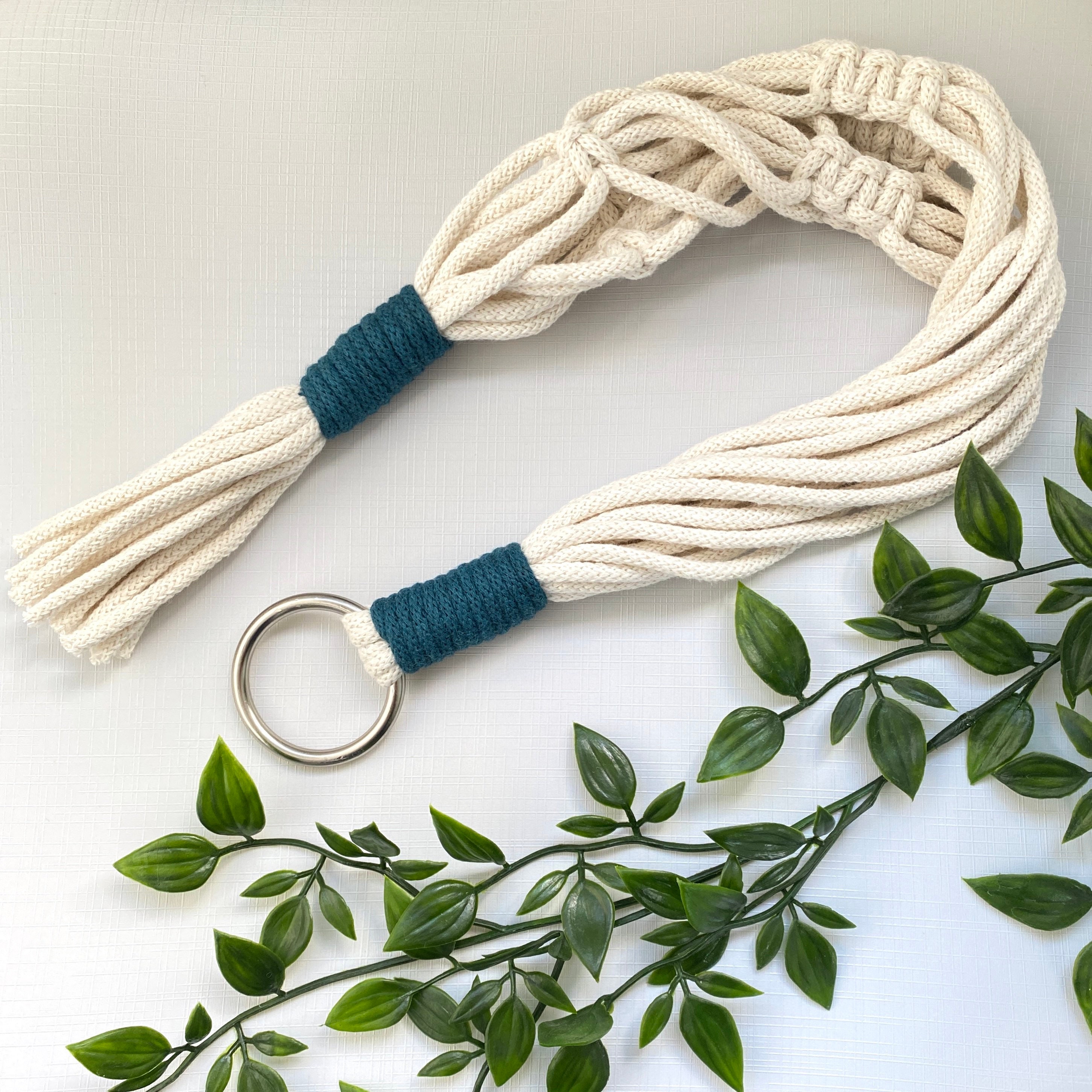 Zwei getönte Makramee hängen korb mit Silber Ring rosa | Etsy