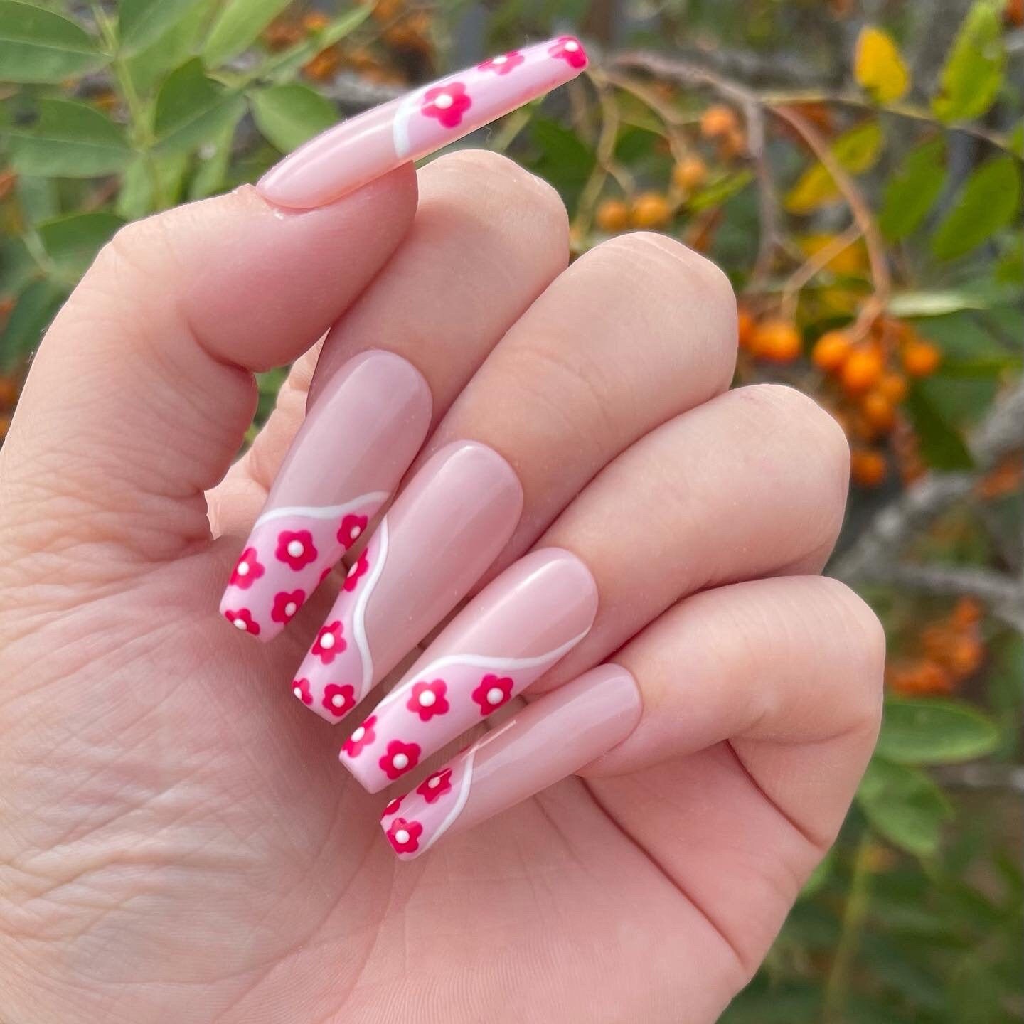 Flower Press on Nails Etsy UK
