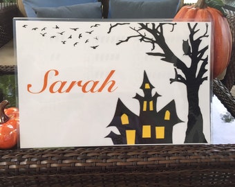 Halloween Personalized Learn and Play Placemat.