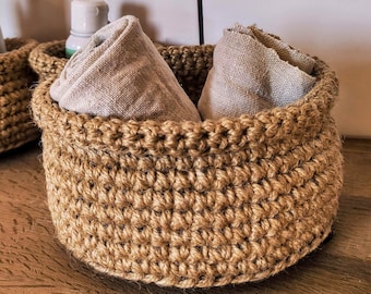 Round jute basket,jute storage basket,knitted storage basket,round storage basket,jute basket-bowl.