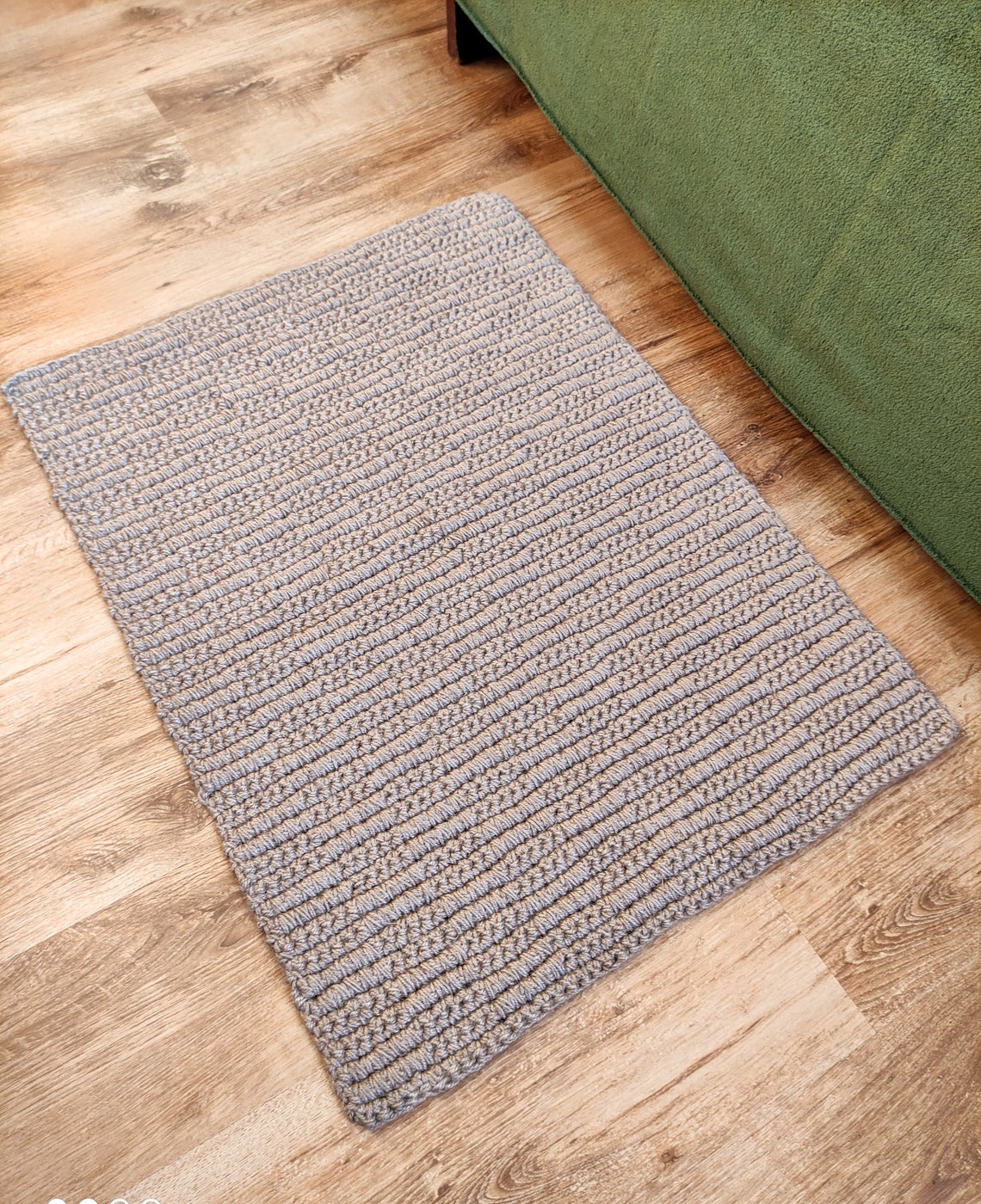 Small braided rug. Rectangular jute rug knitted. Vegan Etsy