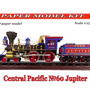 Central Pacific Jupiter Train Paper Model Kit (1:25 Scale)