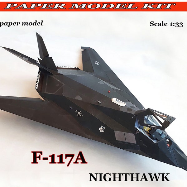 Papiermodellflugzeug F-117A NIGHTHAWK Papiermodellbausatz Papercraft 3d pdf Modellbausatz Papiermodellpläne