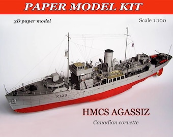 Paper model ship Papercraft 3d ship Paper model plans Paper craft kit ship Printable file Diy how to make Origami