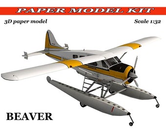 Paper model plane Papercraft 3D Plane models Paper model kit Plane handmade Assembly instruction Printable file