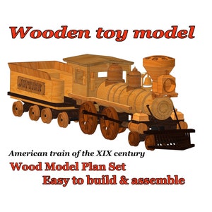 Wooden Model Train Plans: 19th Century American Train (Printable)