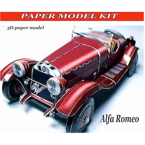 Kit de modelo de papel Kit de bricolaje de coche Papercraft 3D Kit de bricolaje para adultos Kits de modelos de coches Planos de modelos de papel Instrucciones de montaje