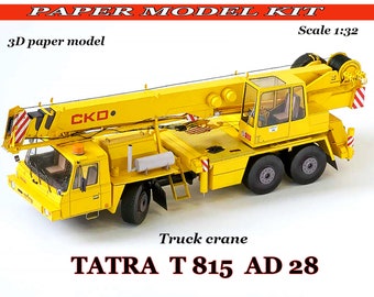 Model samochodu ciężarowego Model samochodu z papieru Ciężarówka z papieru Model papierowy 3D Zestaw modeli papierowych Zestawy modeli samochodowych Model robiony ręcznie Plany modeli papierowych Instrukcja montażu