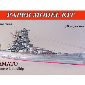 Modelli di navi da guerra in carta Modelli di navi in carta 3D Kit modello di nave da guerra Nave di carta fatta a mano Piani di modelli di carta File per la stampa Taglio e assemblaggio 1:200