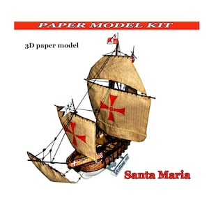 Model ship kit Paper model ship Papercraft 3d Paper model plans Assembly instructions Scale model 1:200