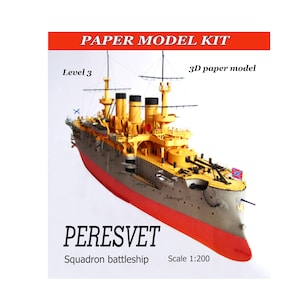 Paper model ship Papercraft 3d ship Paper ship handmade Paper model plans Instructions files for print, cut and assembly 1:200