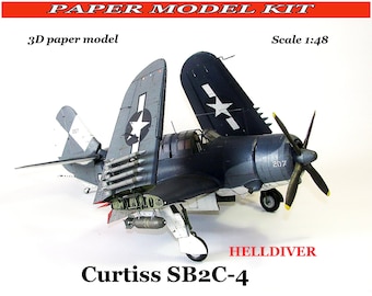 Paper model airplan Papercraft 3d pdf Paper model kit Airplane kit Paper model plans Model making kit