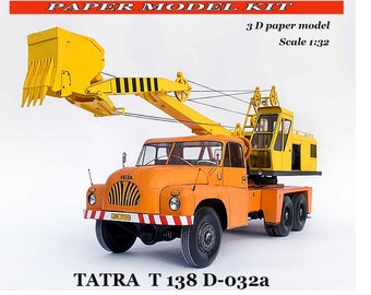 Model samochodu ciężarowego Model samochodu z papieru Ciężarówka z papieru Model papierowy 3D Zestaw modeli papierowych Zestawy modeli samochodowych Model robiony ręcznie Plany modeli papierowych Instrukcja montażu