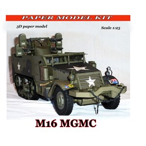 Paper model kit Papercraft 3d Paper model car Military vehicle Car model kits Handmade model Paper model plans Assembly instruction