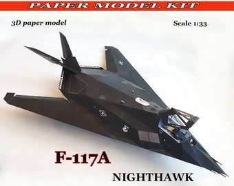 Maqueta de papel del avión F-117A Nighthawk: Kit de maqueta de papel 3D (PDF)