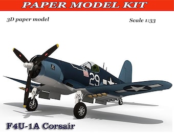 ペーパーモデル飛行機キット ペーパークラフト 3D F4U-1A コルセア