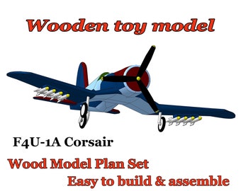 Wooden airplane toy Wooden model kit Wooden model plane Model kit Toy making plans Build toys