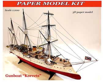 Paper model ship Papercraft 3d ship Model ship kits Paper model kit Paper model download Paper model plans Scale1:200 Hms gotland model kit
