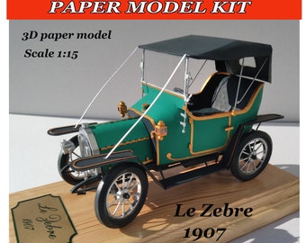 Paper model car Paper model kit Papercraft 3d Car model kits Handmade model Paper model plans Assembly instruction Files for print car