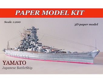 Paper model warships Papercraft 3d ship Model kit battleship Paper ship handmade Paper model plans Files for print Cut and assembly 1:200