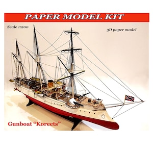 Modello di nave in carta Nave in carta 3D Kit modello di nave Kit modello di carta Scarica modello di carta Piani modello di carta Scala 1:200 Kit modello Hms Gotland