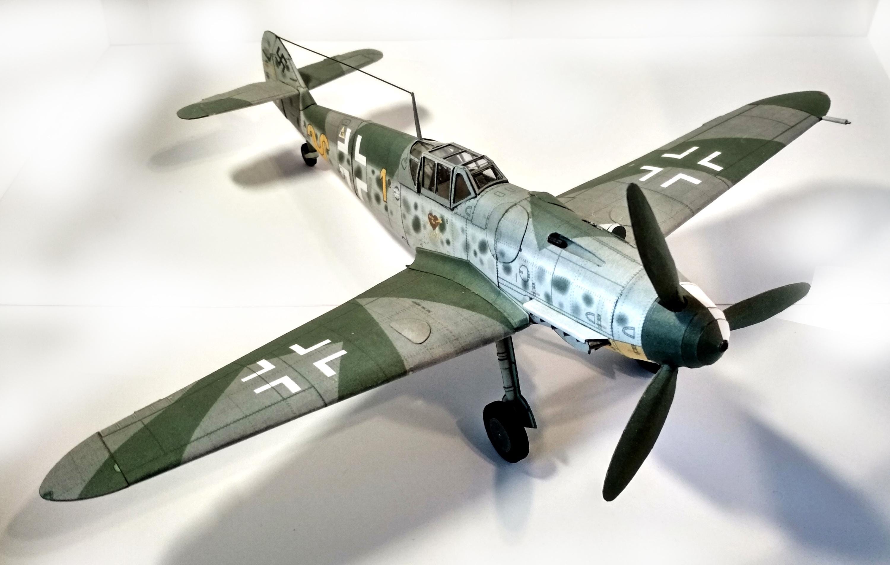 Paper Model Airplan,airplane Kit ME 109 G-6,paper Model Kit,papercraft ...