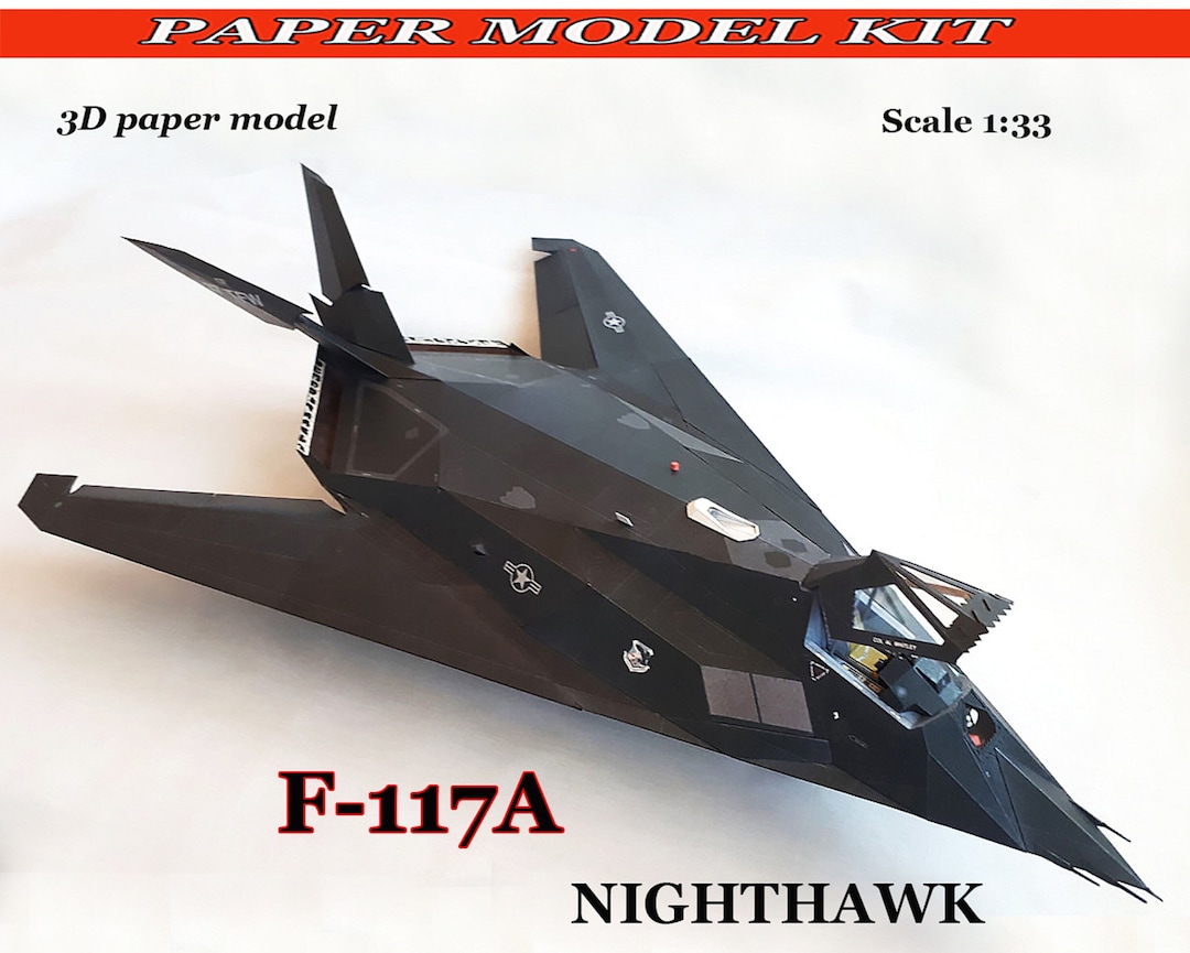 Paper Model Airplan F117A NIGHTHAWK Paper Model Kit Papercraft 3d Pdf